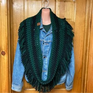 Dark green and charcoal variegated super soft handmade infinity scarf/cowl